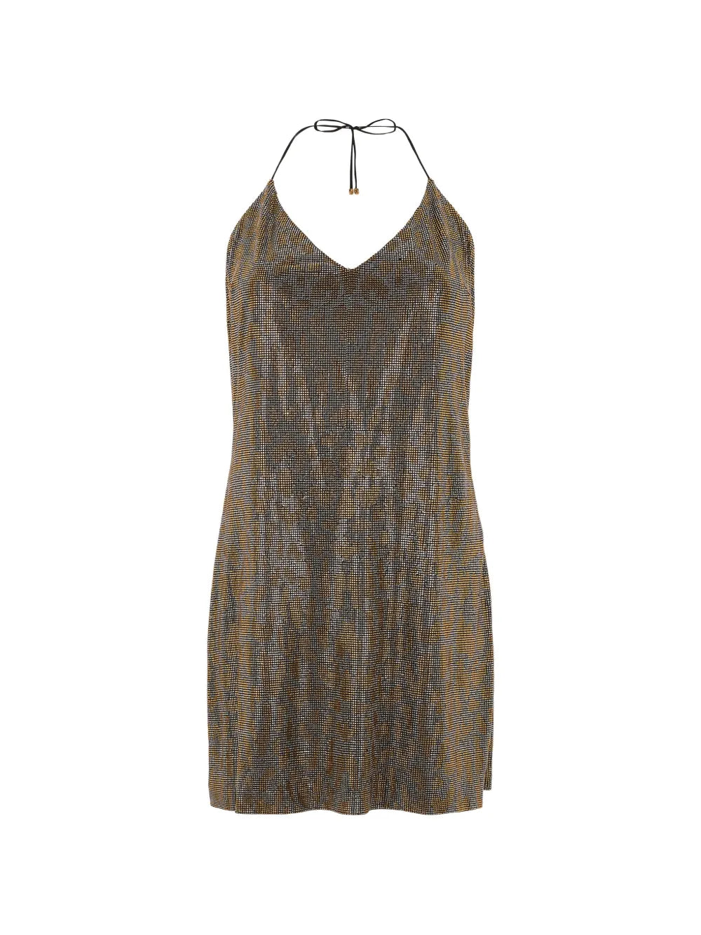 Roberto Cavalli Rhinestones V Neck Mini Dress
