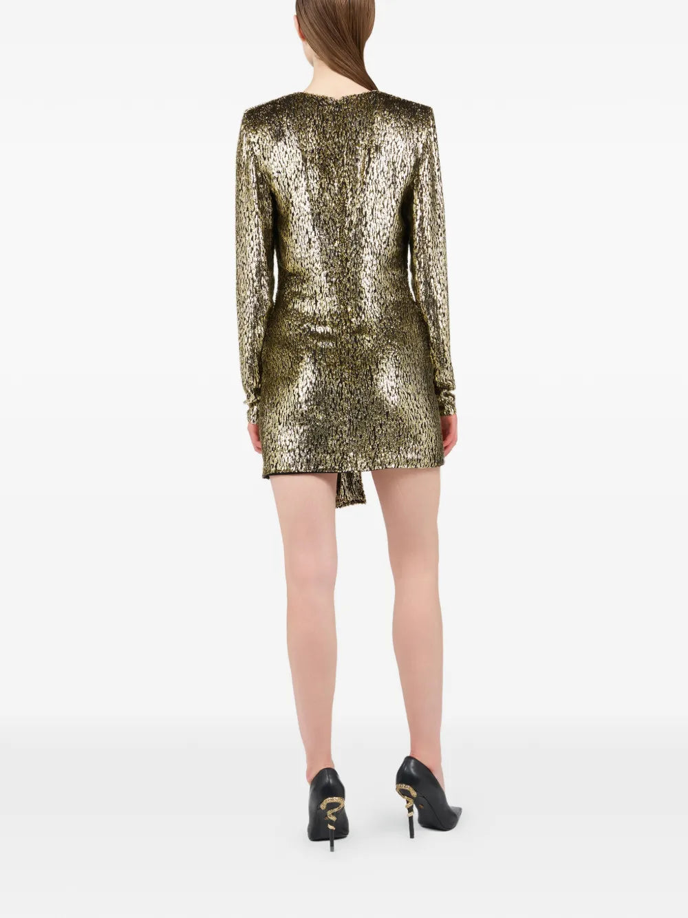 Roberto Cavalli Fil Coupe Leopard Print Mini Dress