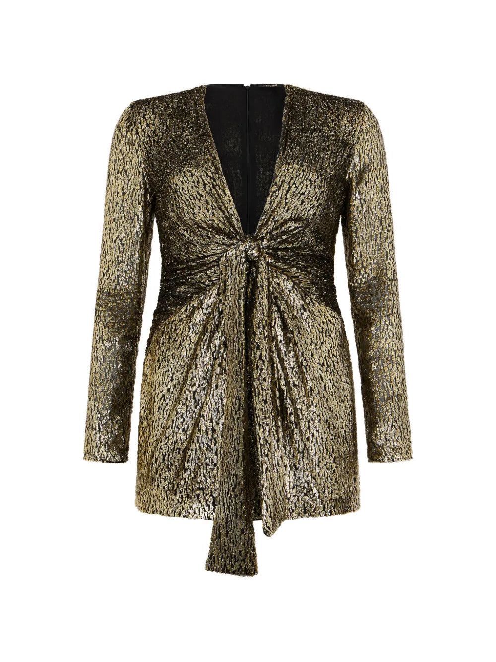 Roberto Cavalli Fil Coupe Leopard Print Mini Dress