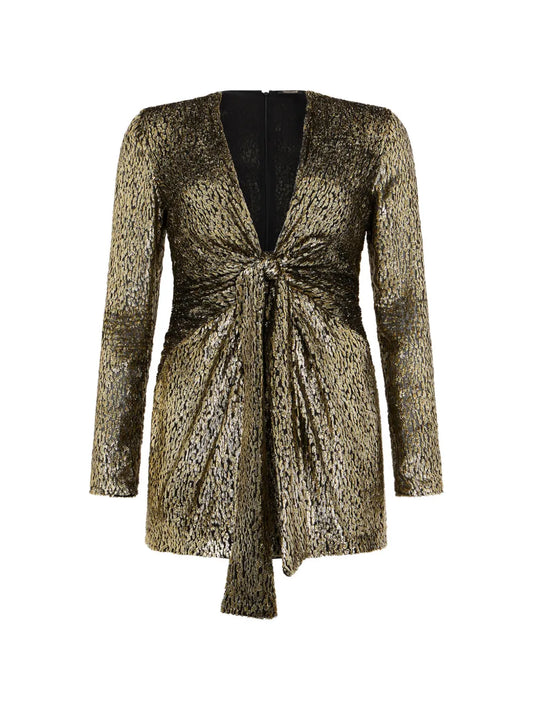 Roberto Cavalli Fil Coupe Leopard Print Mini Dress