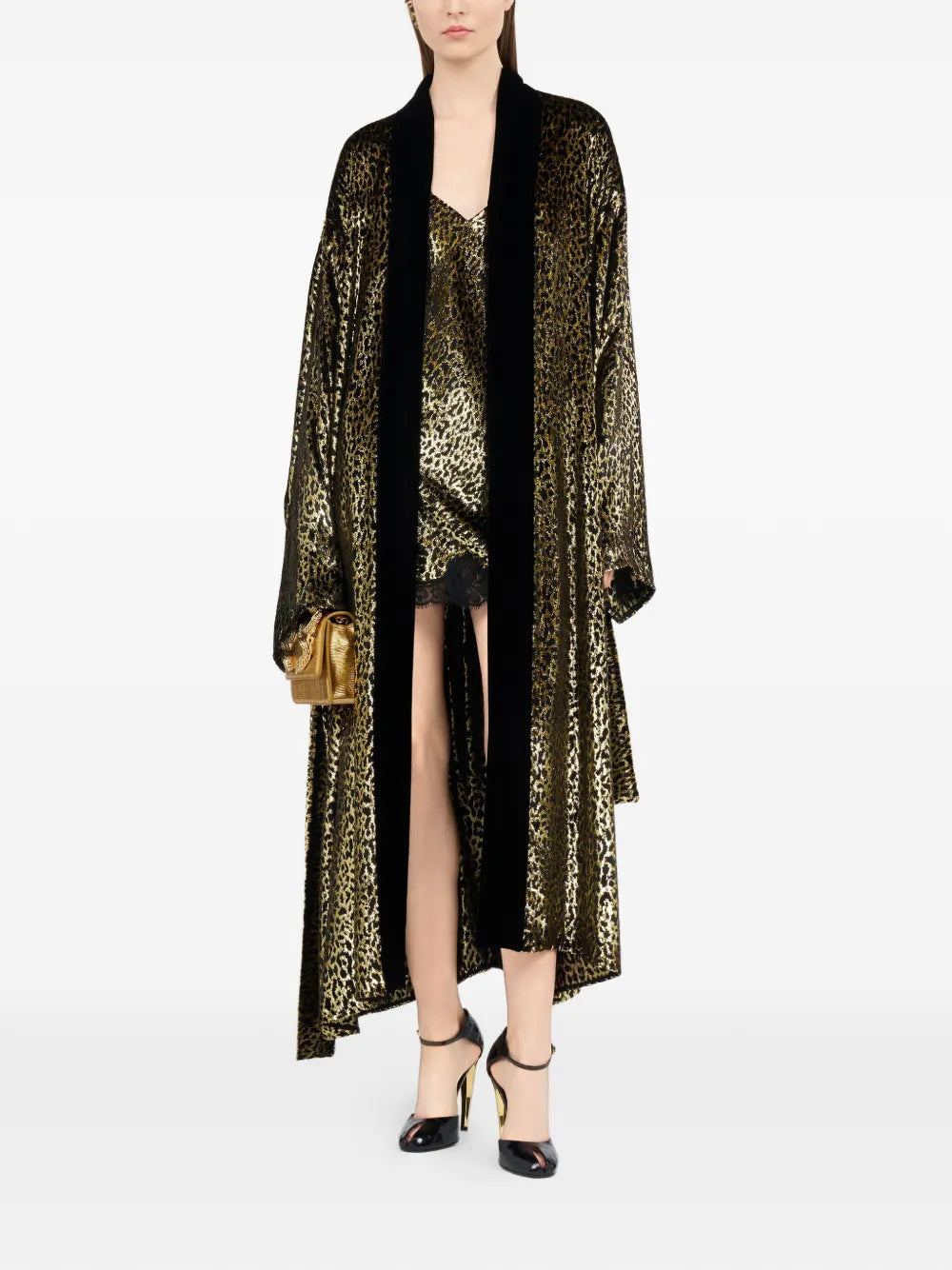 Roberto Cavalli Leopard Print Lace Slip Dress