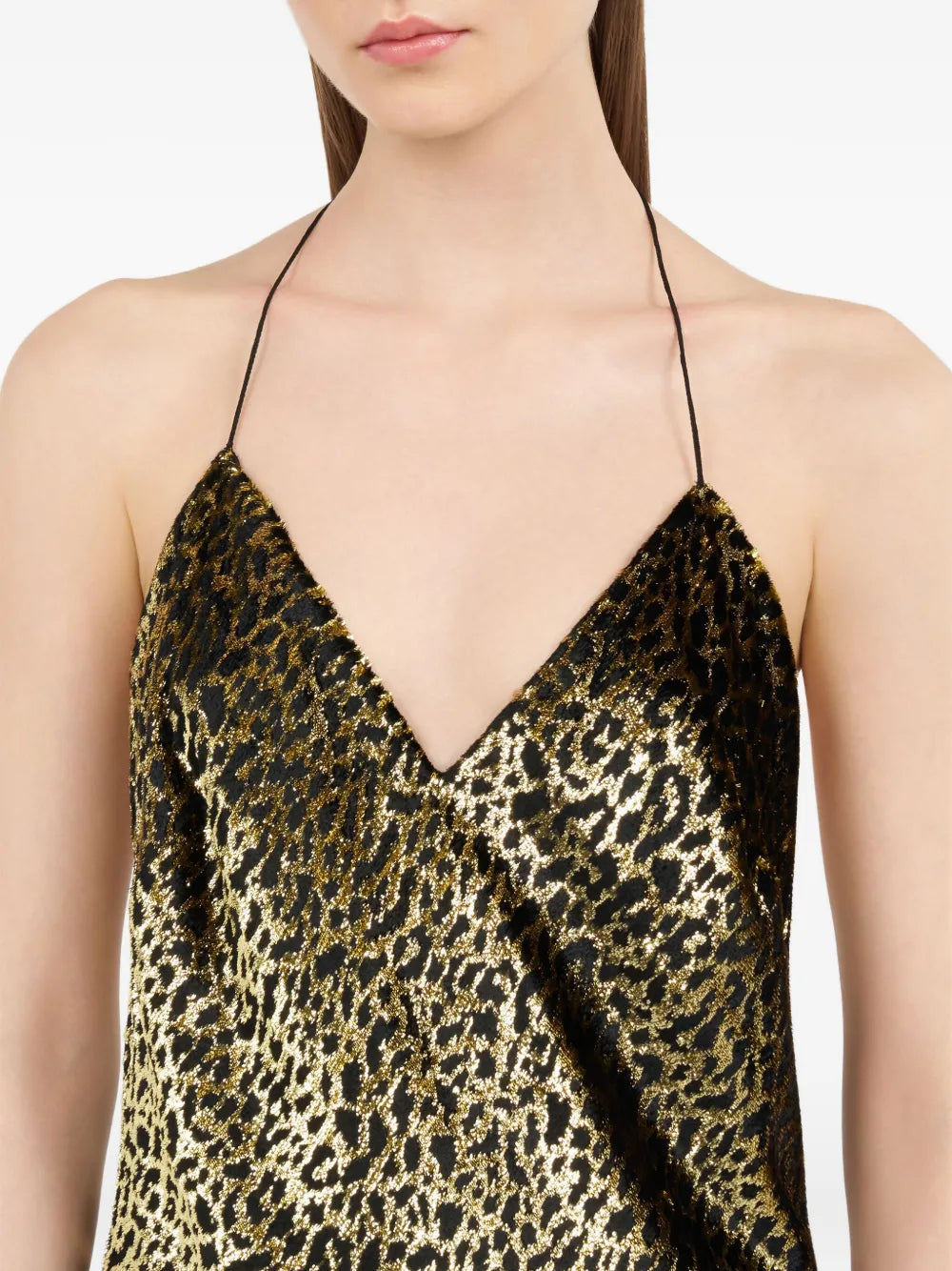 Roberto Cavalli Leopard Print Lace Slip Dress