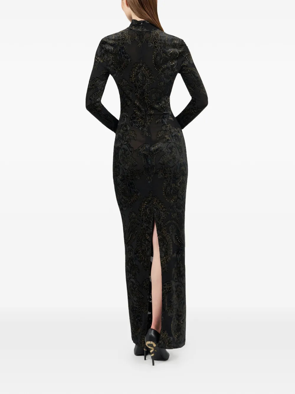 Roberto Cavalli Ornamental Print Mock Neck Dress