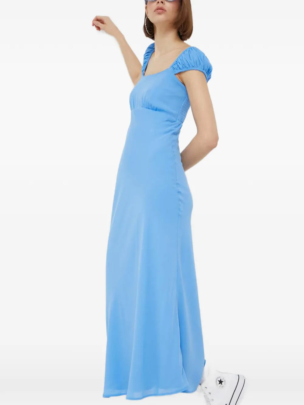 Abercrombie Fitch Gathered Sleeve Maxi Dress