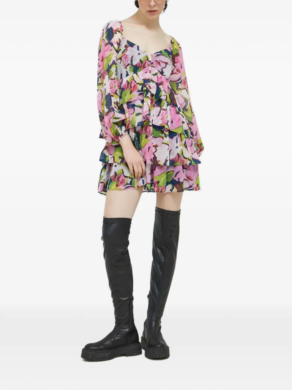 Abercrombie Fitch Floral Print Tiered Mini Dress