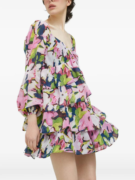 Abercrombie Fitch Floral Print Tiered Mini Dress