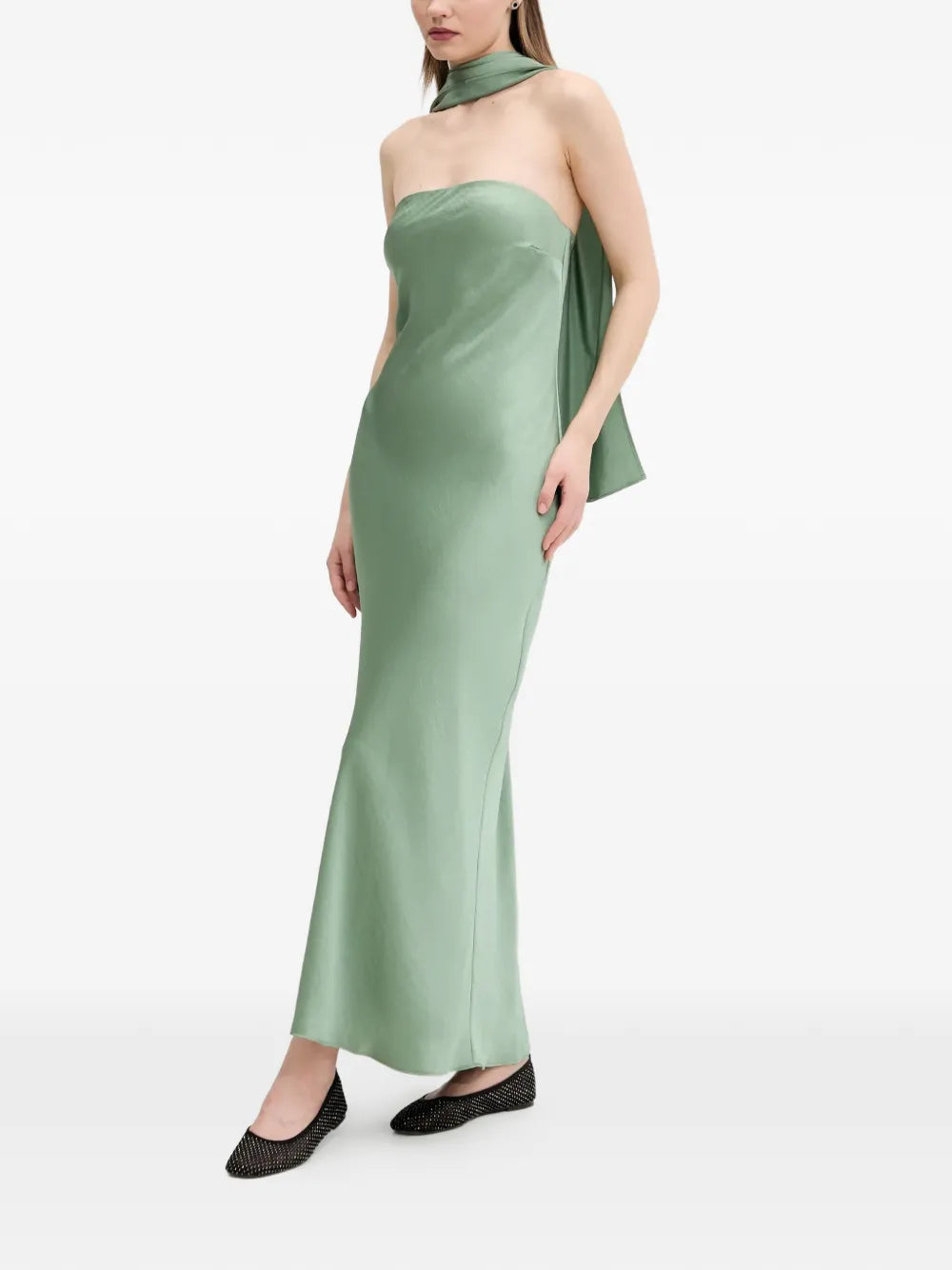 Abercrombie Fitch Scarf Detail Strapless Maxi Dress