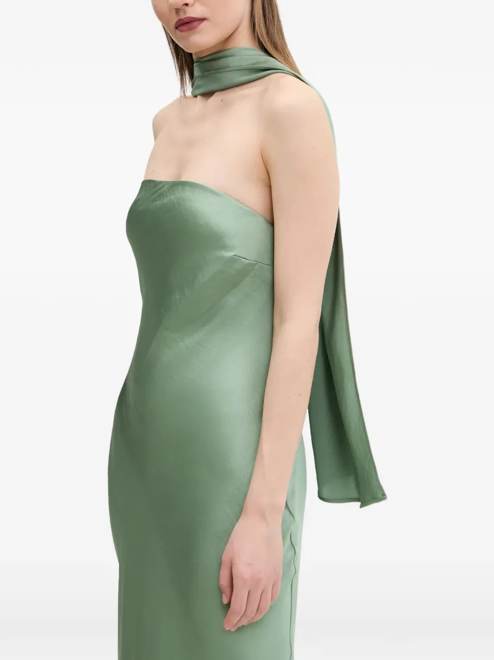 Abercrombie Fitch Scarf Detail Strapless Maxi Dress