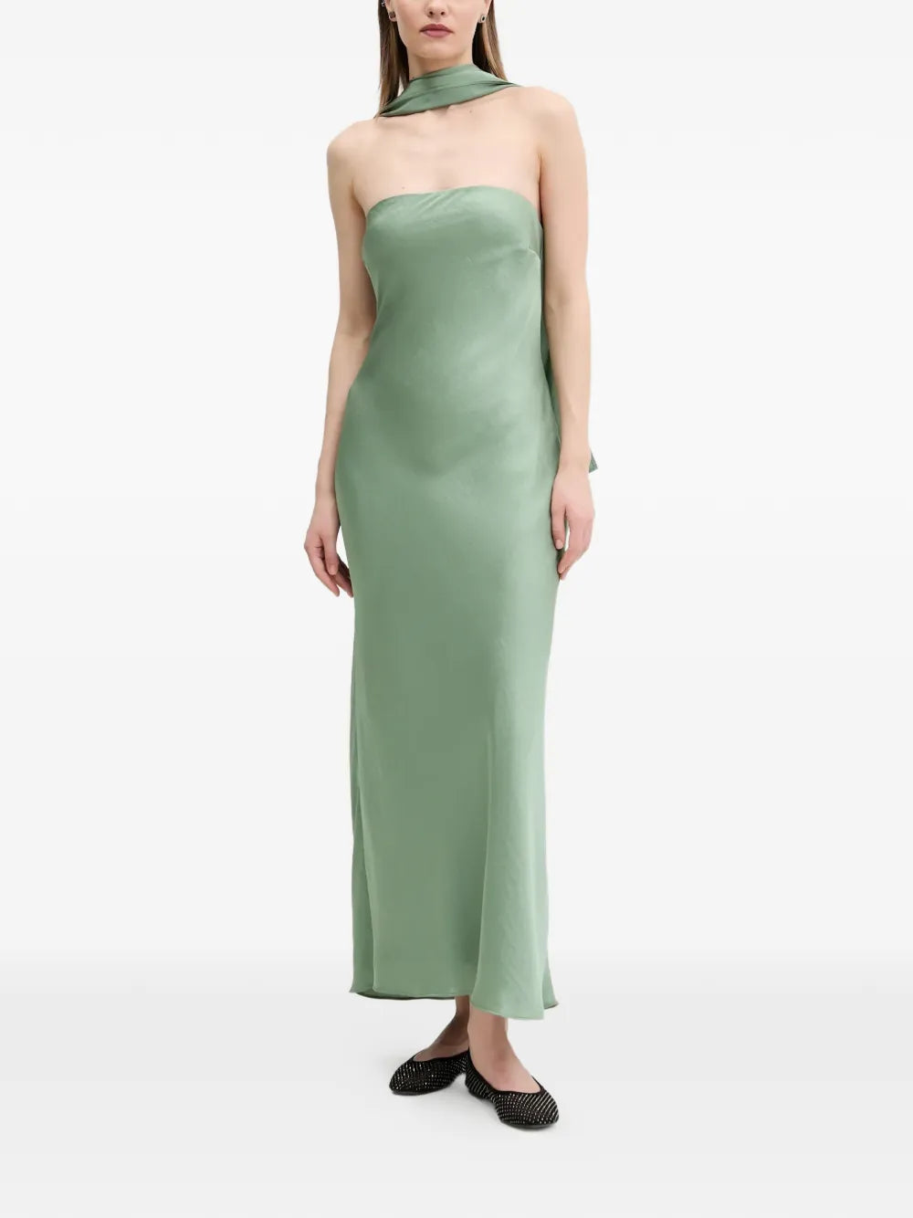 Abercrombie Fitch Scarf Detail Strapless Maxi Dress