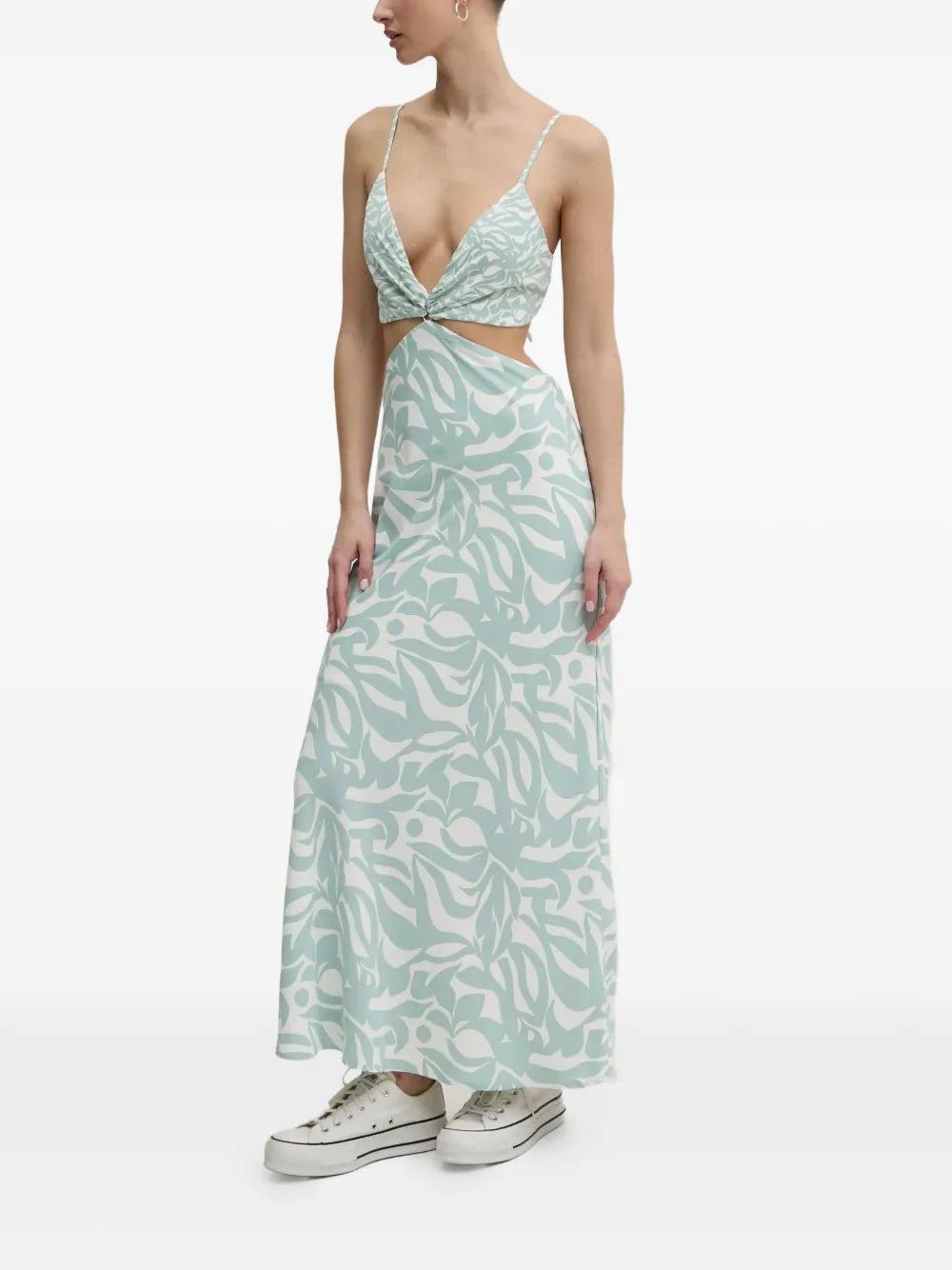 Abercrombie Fitch Cut Out Floral Print Maxi Dress