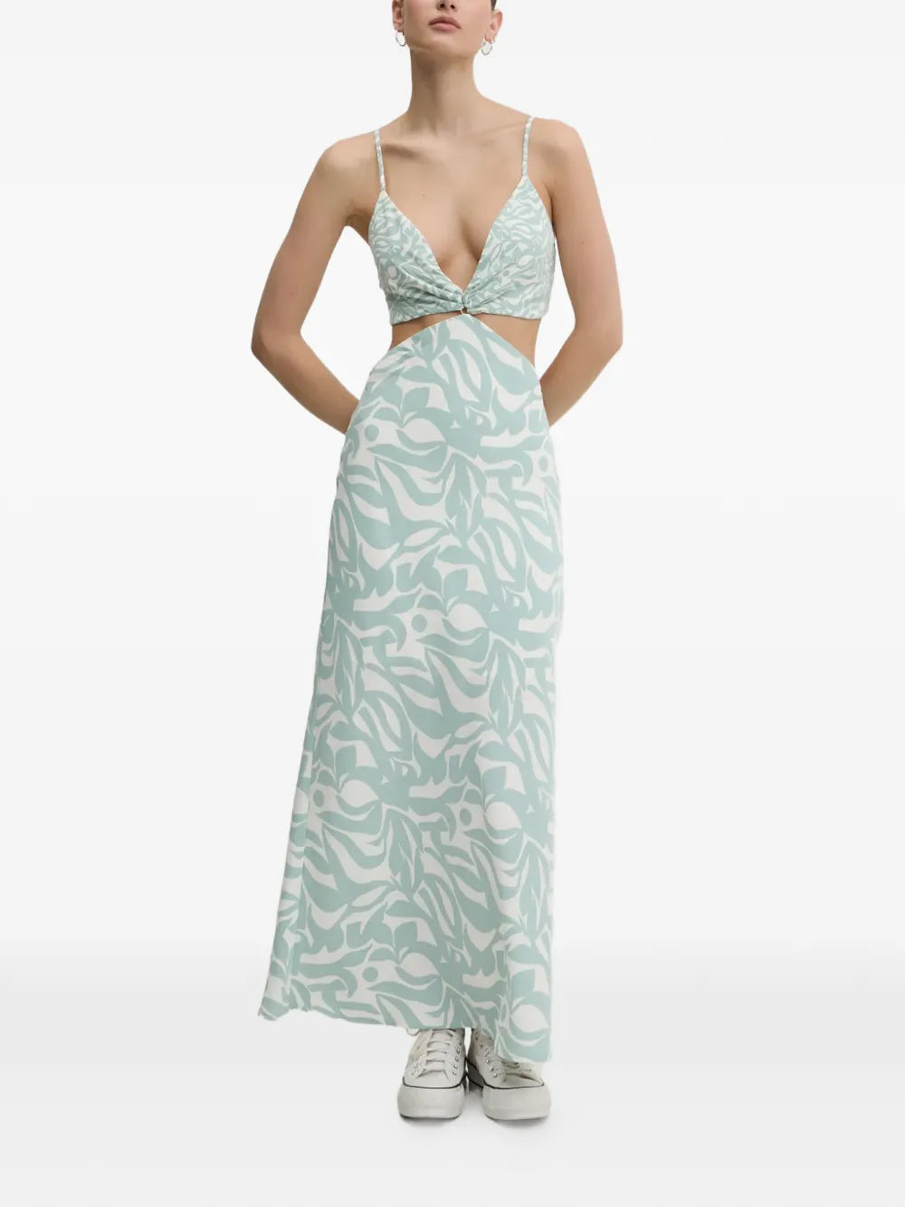 Abercrombie Fitch Cut Out Floral Print Maxi Dress