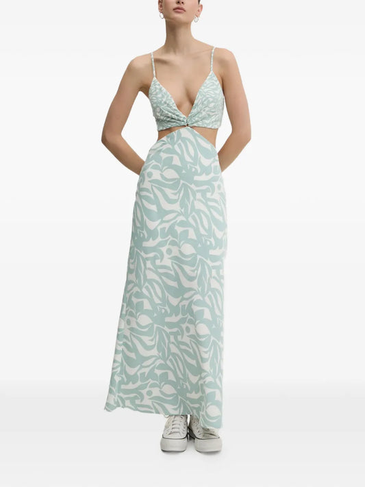 Abercrombie Fitch Cut Out Floral Print Maxi Dress