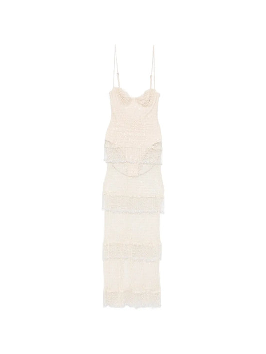 Patbo Beaded Tiered Maxi Dress