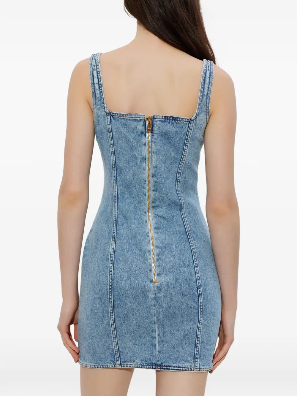 Balmain Button Front Denim Dress