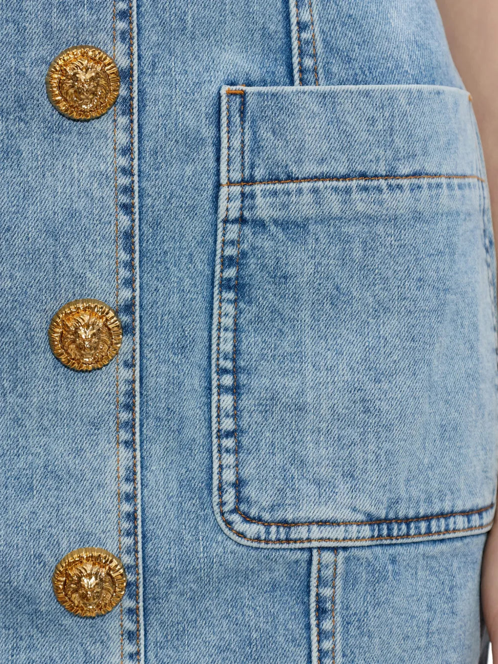 Balmain Button Front Denim Dress