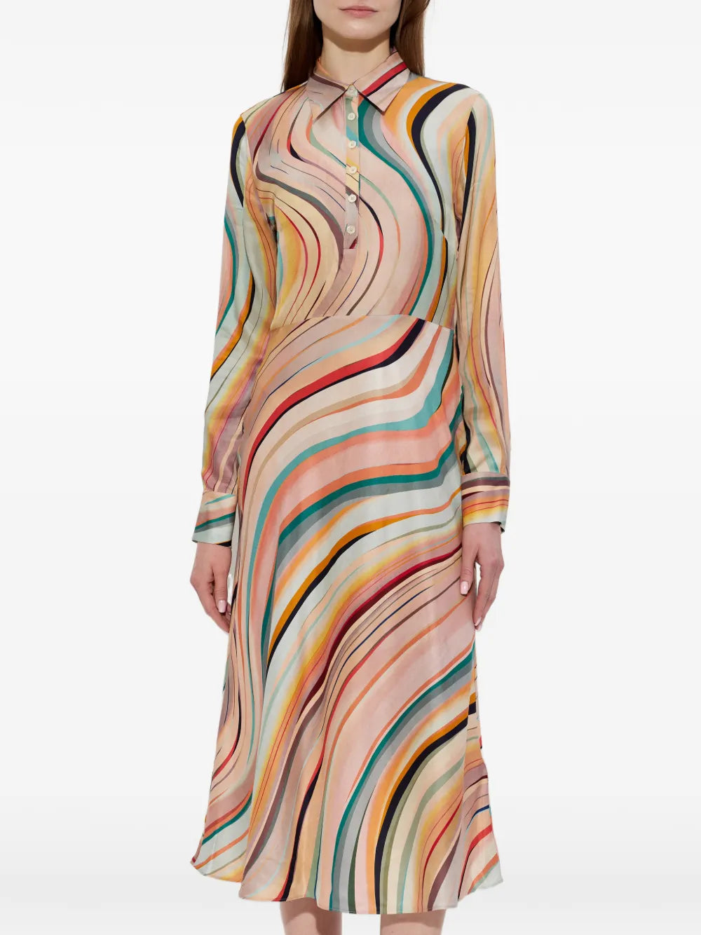 Ps Paul Smith Long Sleeve Midi Dress