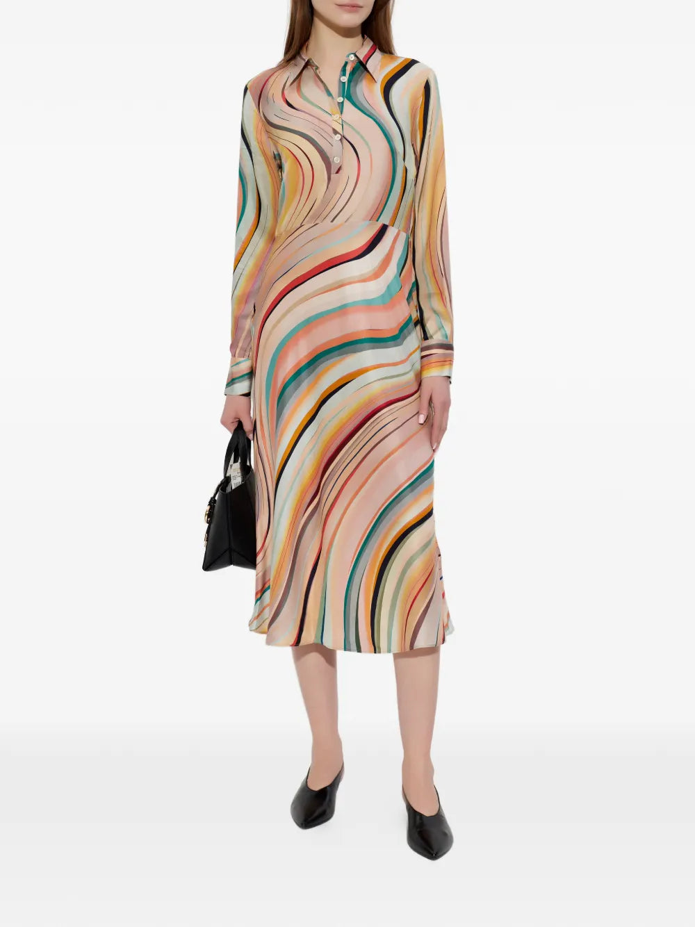 Ps Paul Smith Long Sleeve Midi Dress