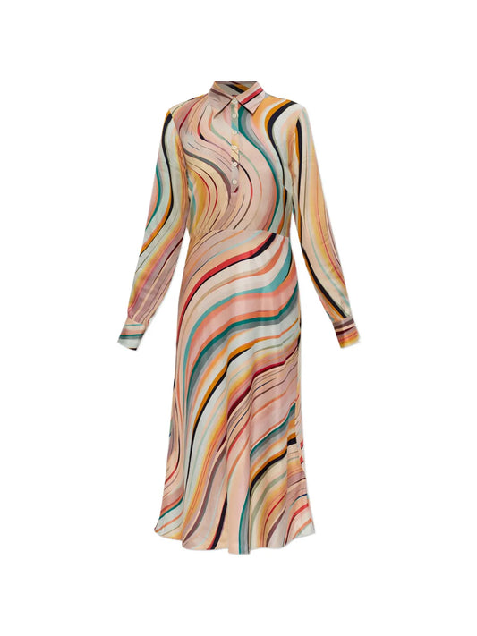 Ps Paul Smith Long Sleeve Midi Dress