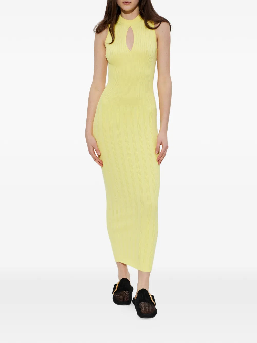 Balmain Keyhole Ribbed Dress