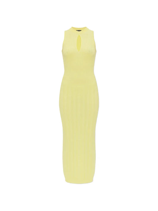 Balmain Keyhole Ribbed Dress