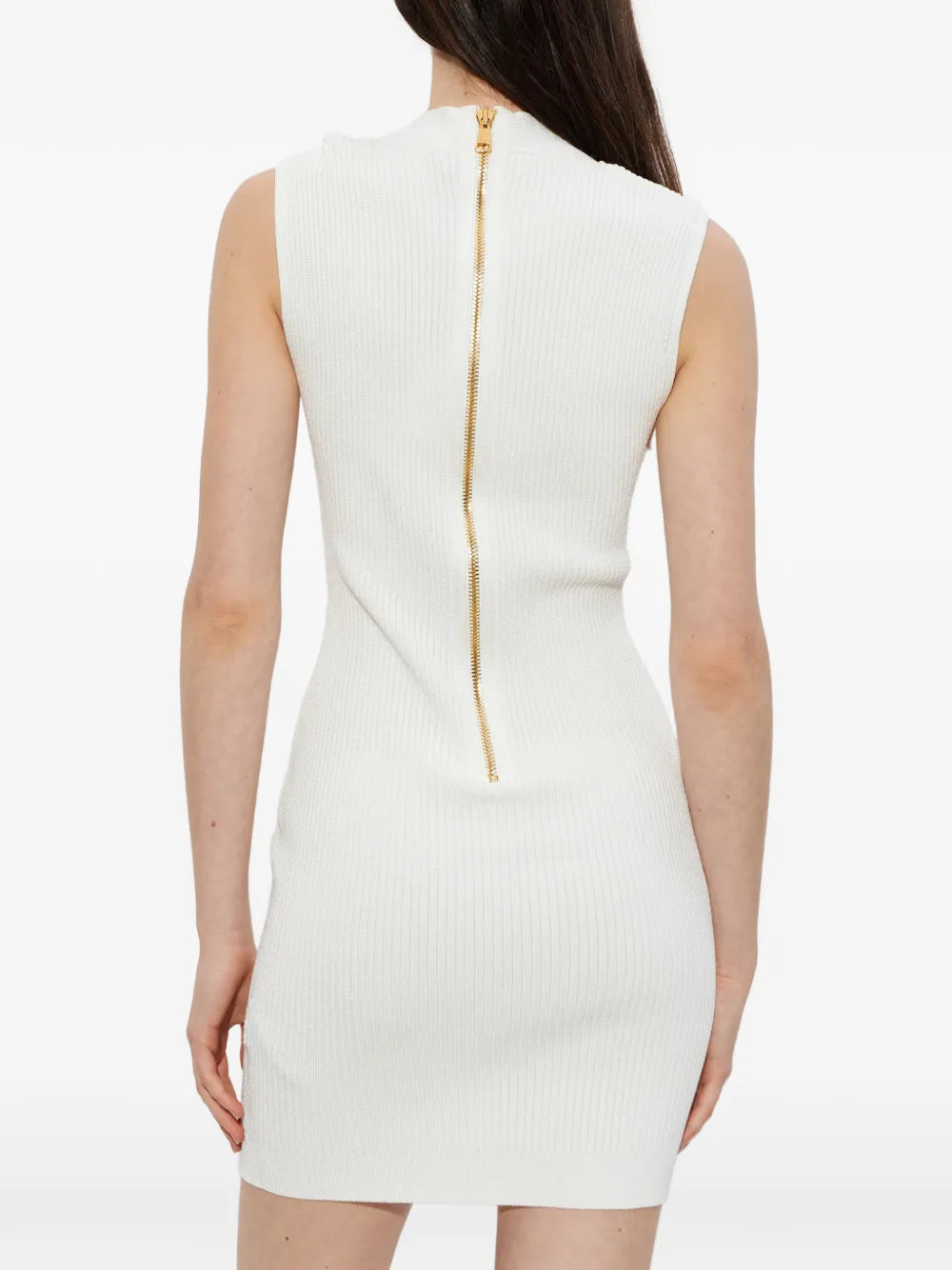 Balmain V Neck Sleeveless Dress