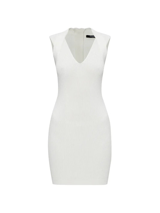Balmain V Neck Sleeveless Dress