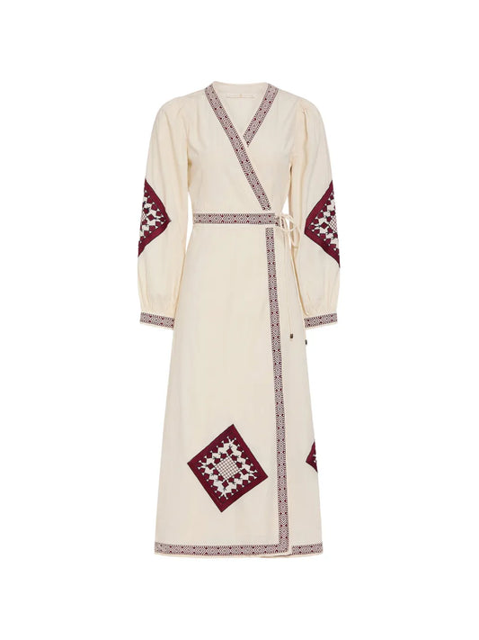 Marie Oliver Naomi Embroidered Midi Dress