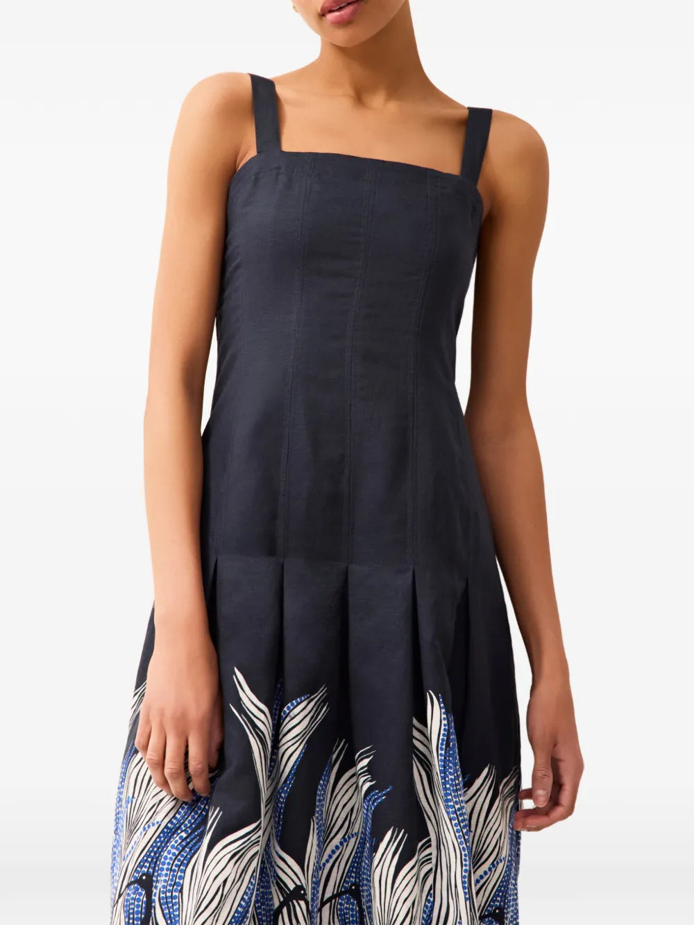 Marie Oliver Dixon Square Neck Printed Midi Dress