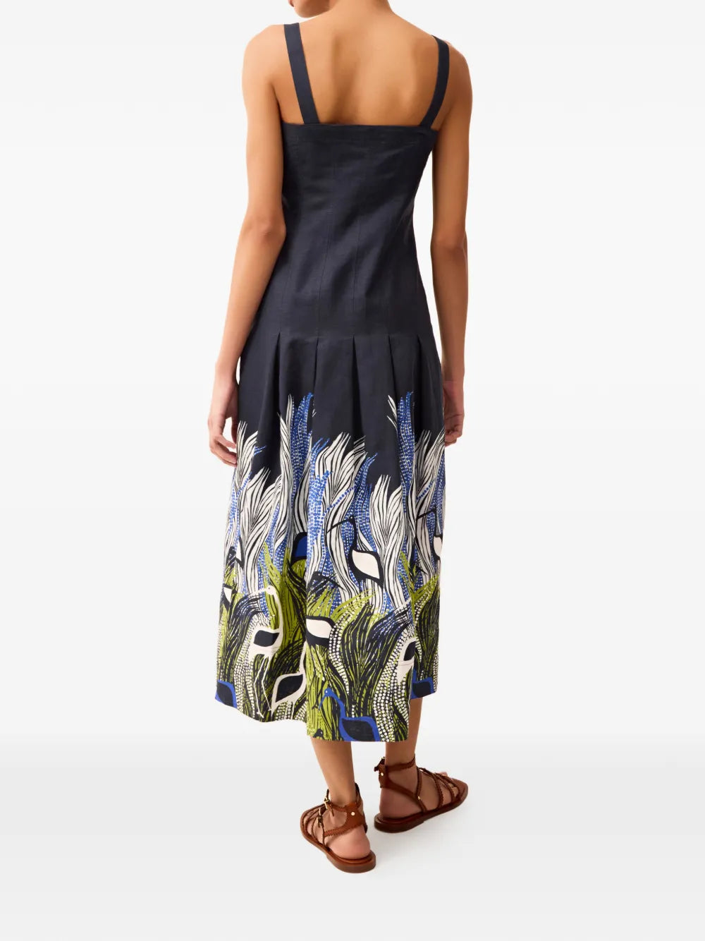 Marie Oliver Dixon Square Neck Printed Midi Dress