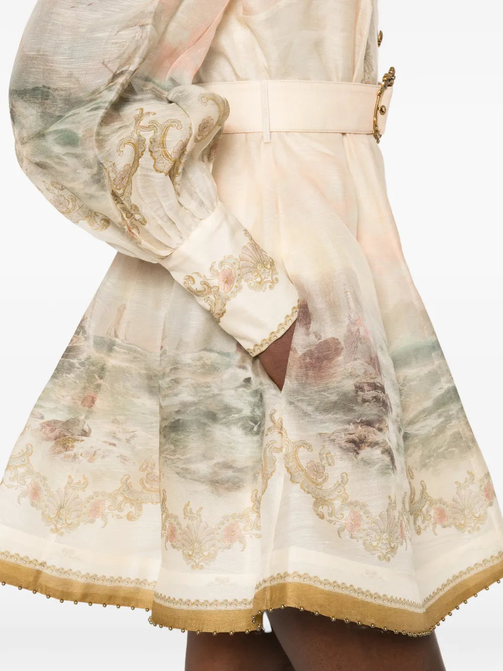 Zimmermann Rebellion Marine Long Sleeve Dress