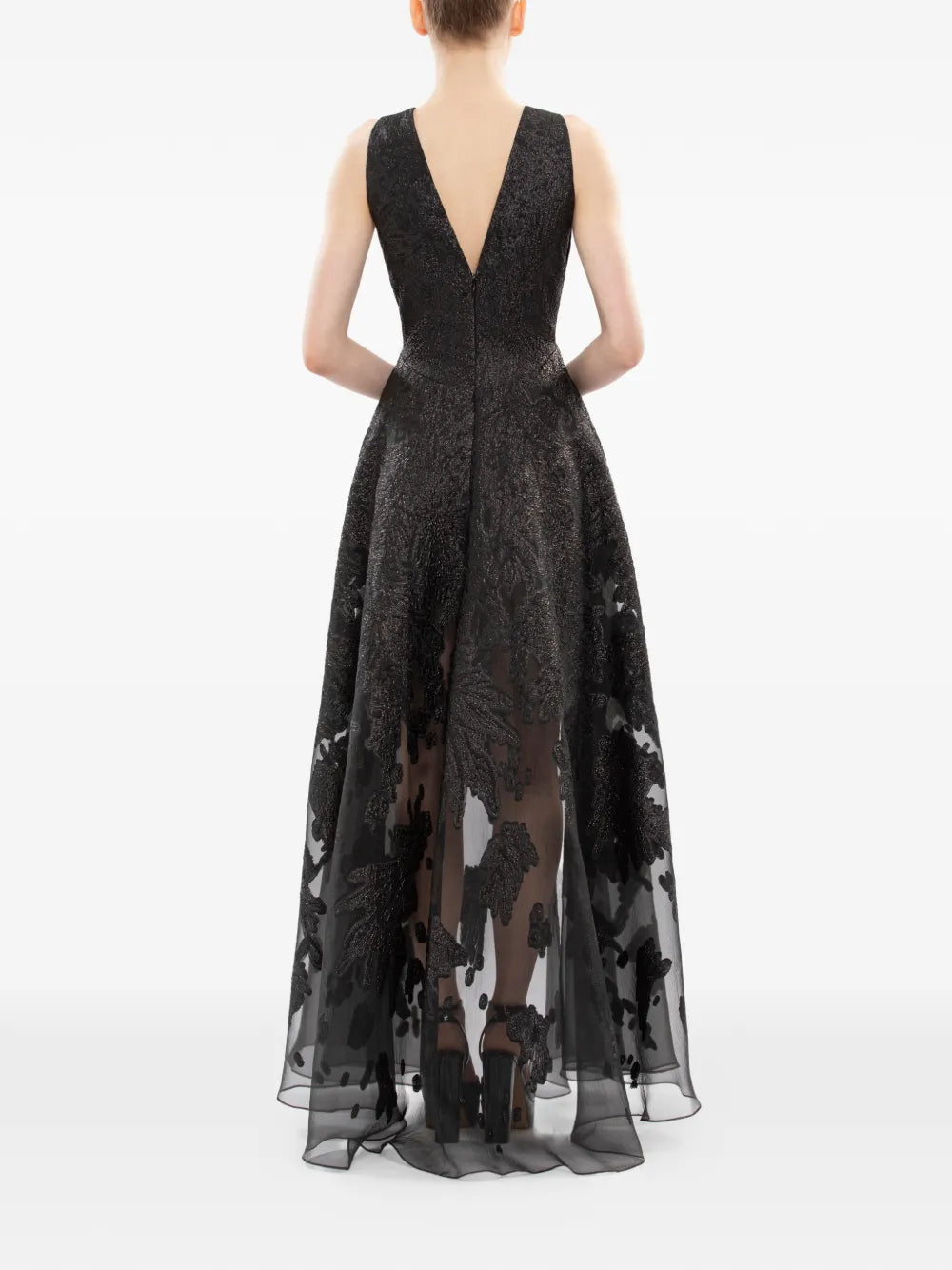 Saiid Kobeisy Brocade V Neck Maxi Dress