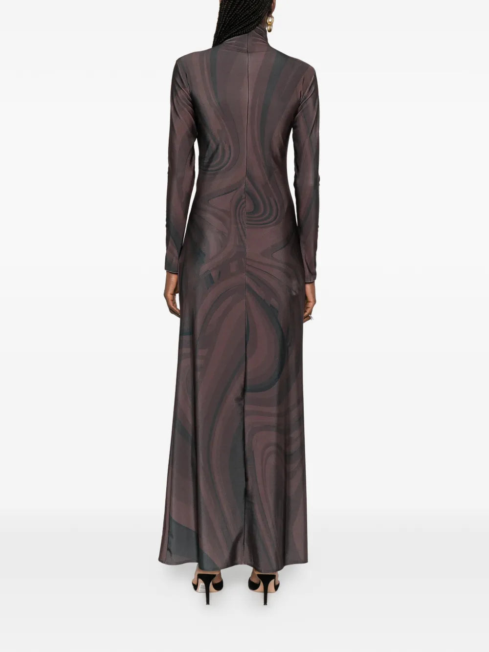 Atu Body Couture Roll Neck Print Maxi Dress
