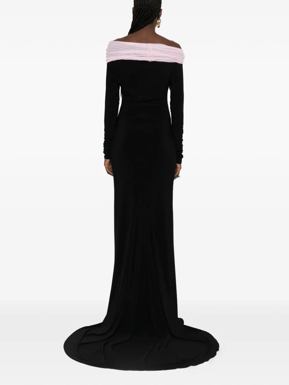 Atu Body Couture Crown Off Shoulder Long Sleeve Maxi Dress
