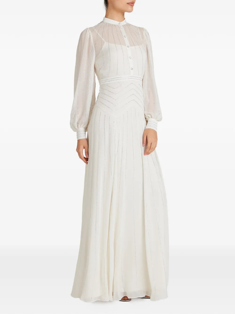 Temperley London Villanelle Buttoned Long Sleeve Maxi Dress