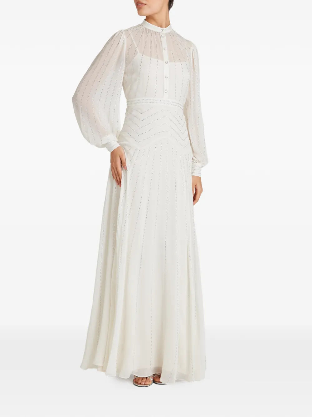 Temperley London Villanelle Buttoned Long Sleeve Maxi Dress
