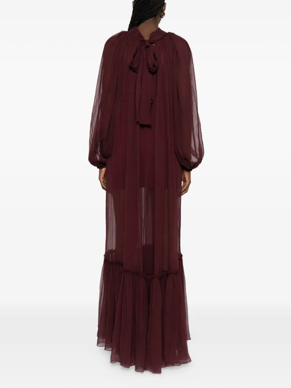 Atu Body Couture Ruffled Tie Maxi Dress
