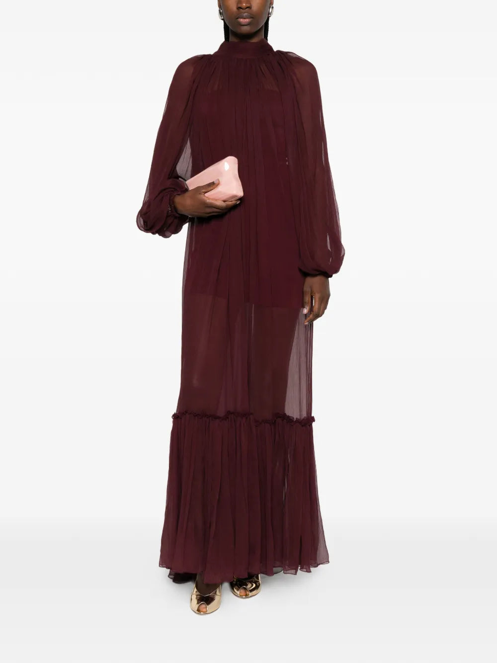Atu Body Couture Ruffled Tie Maxi Dress
