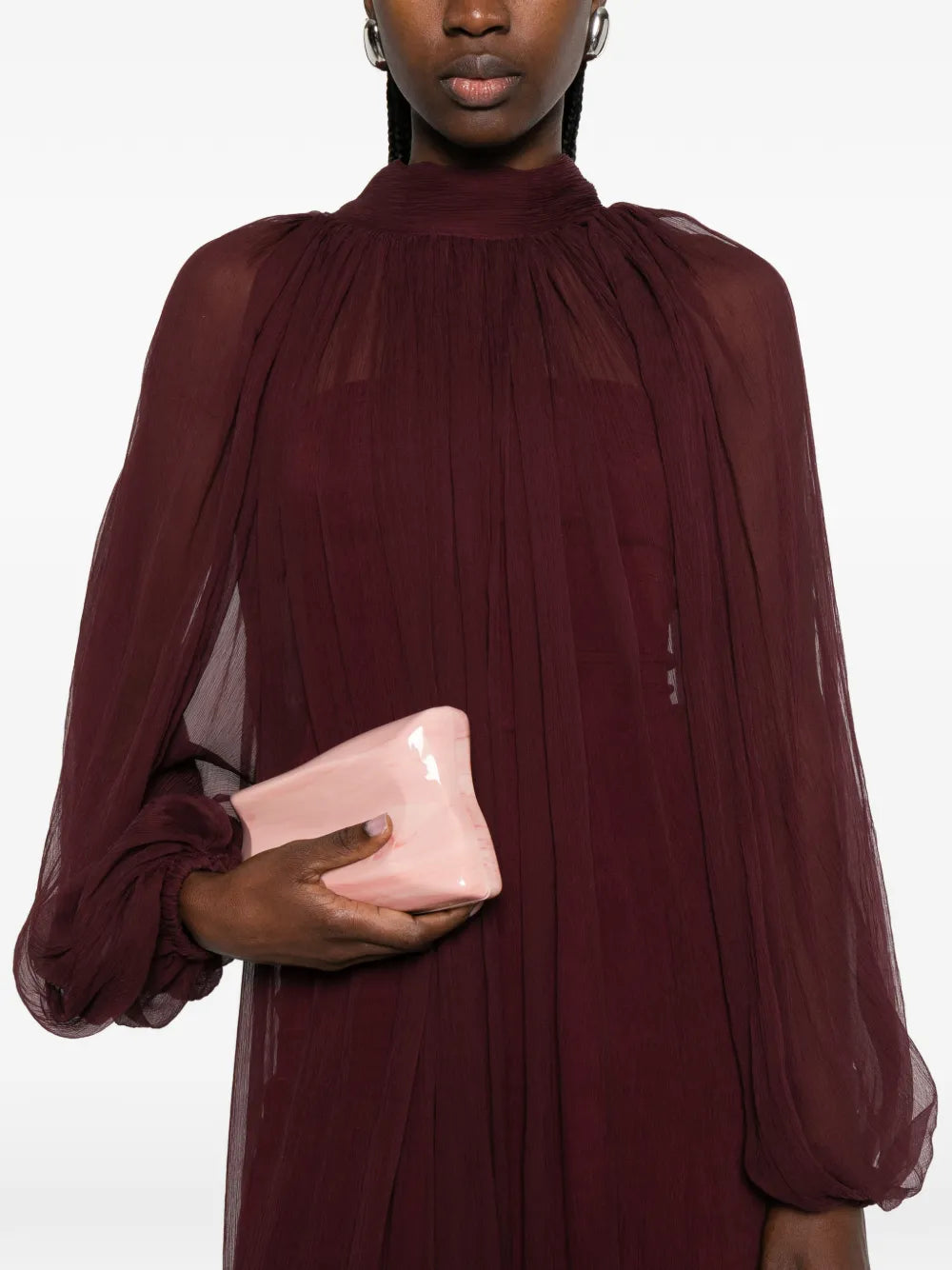 Atu Body Couture Ruffled Tie Maxi Dress