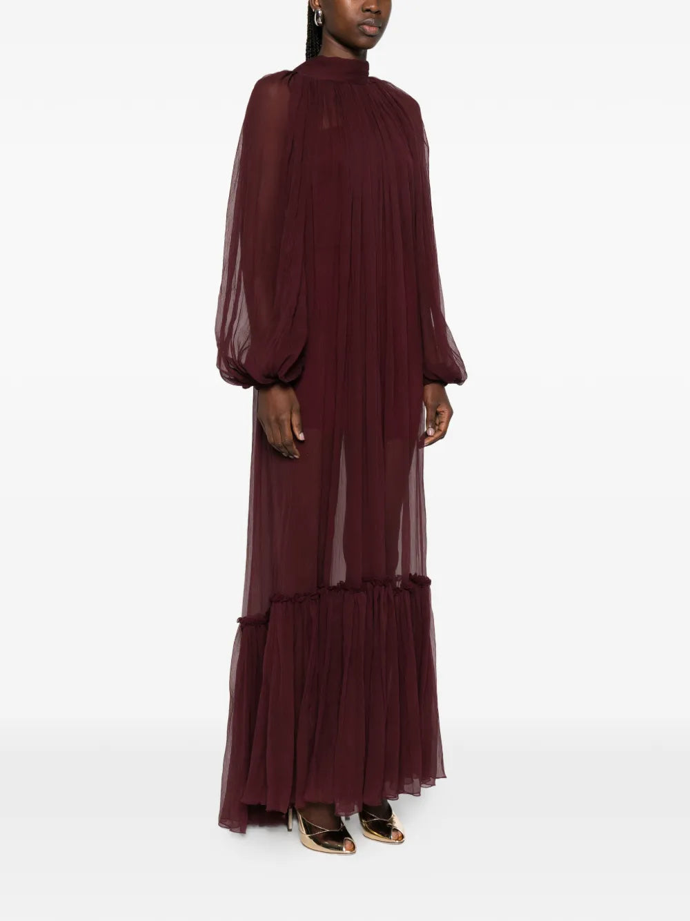 Atu Body Couture Ruffled Tie Maxi Dress