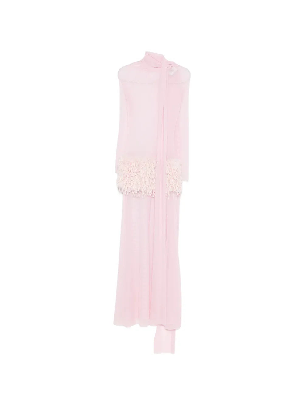 Atu Body Couture Feather Scarf Maxi Dress