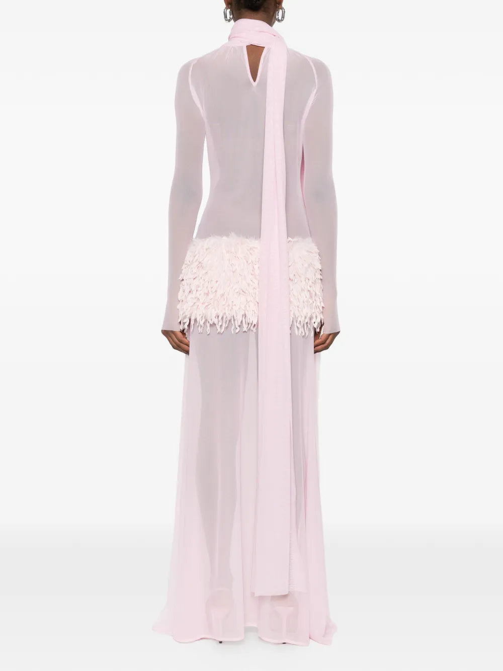 Atu Body Couture Feather Scarf Maxi Dress
