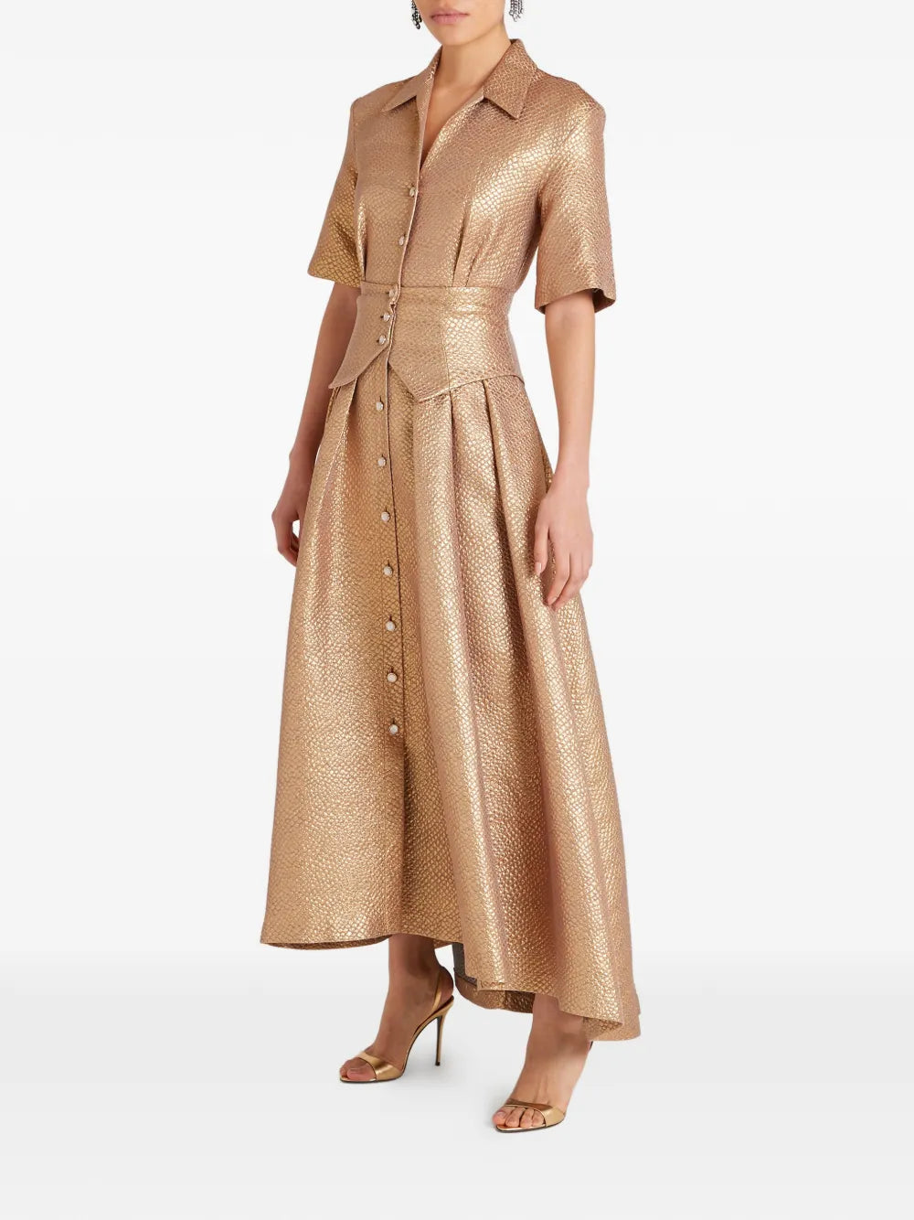 Temperley London Rita Buttoned Maxi Shirt Dress