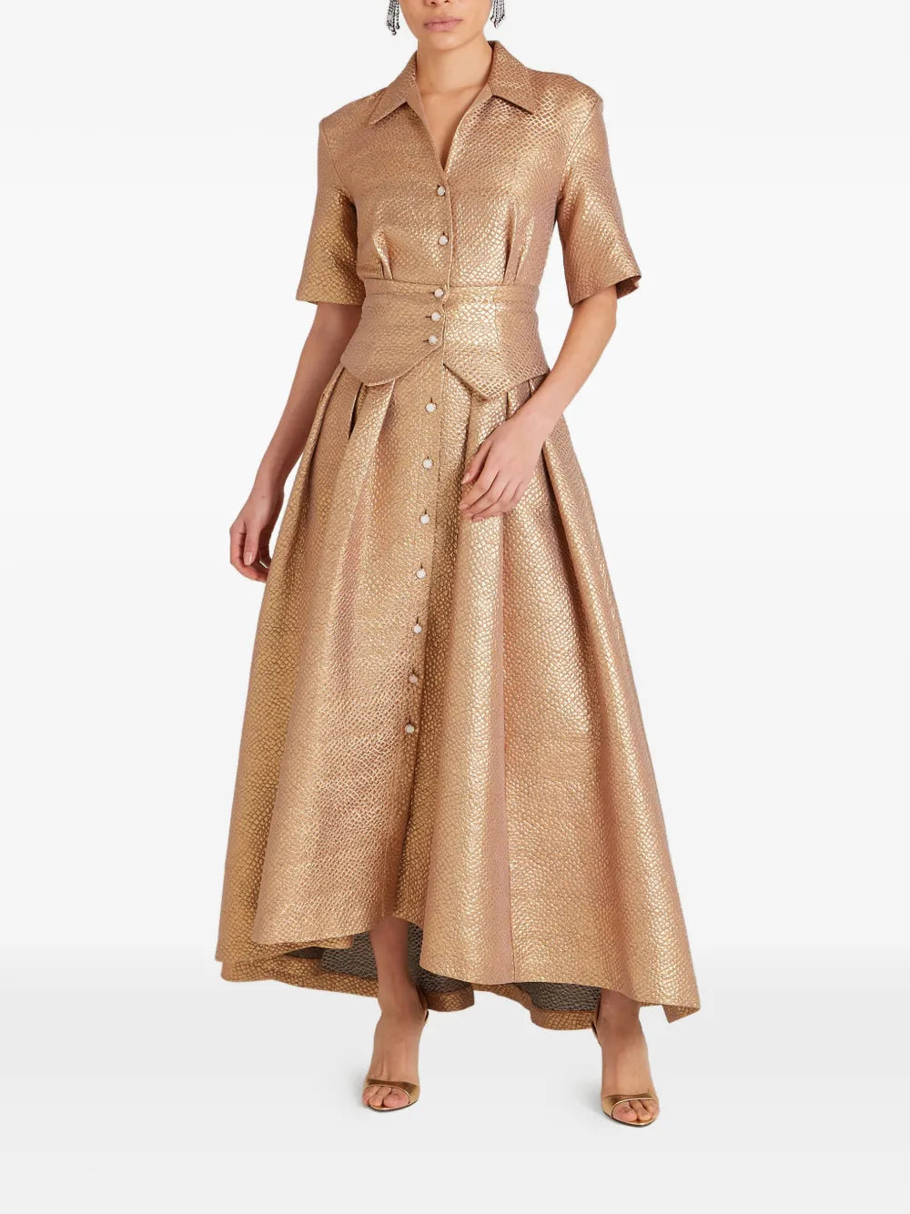 Temperley London Rita Buttoned Maxi Shirt Dress