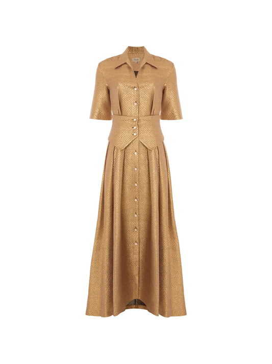 Temperley London Rita Buttoned Maxi Shirt Dress