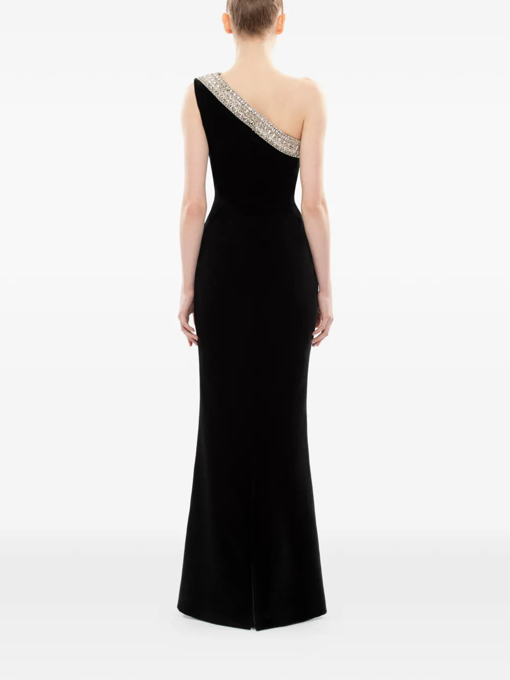 Saiid Kobeisy Crystal One Shoulder Maxi Dress