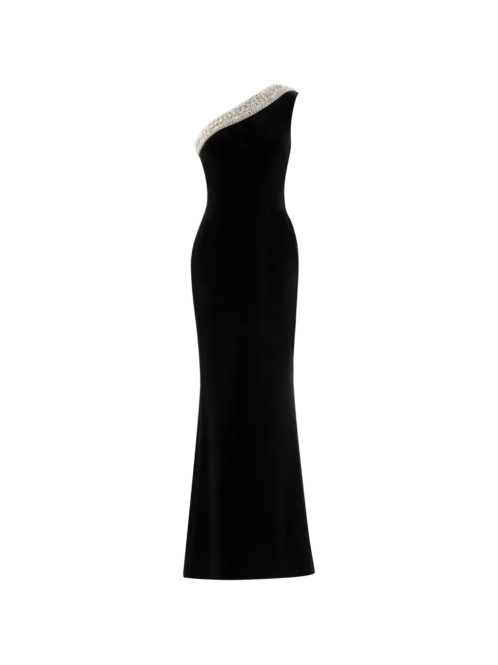 Saiid Kobeisy Crystal One Shoulder Maxi Dress