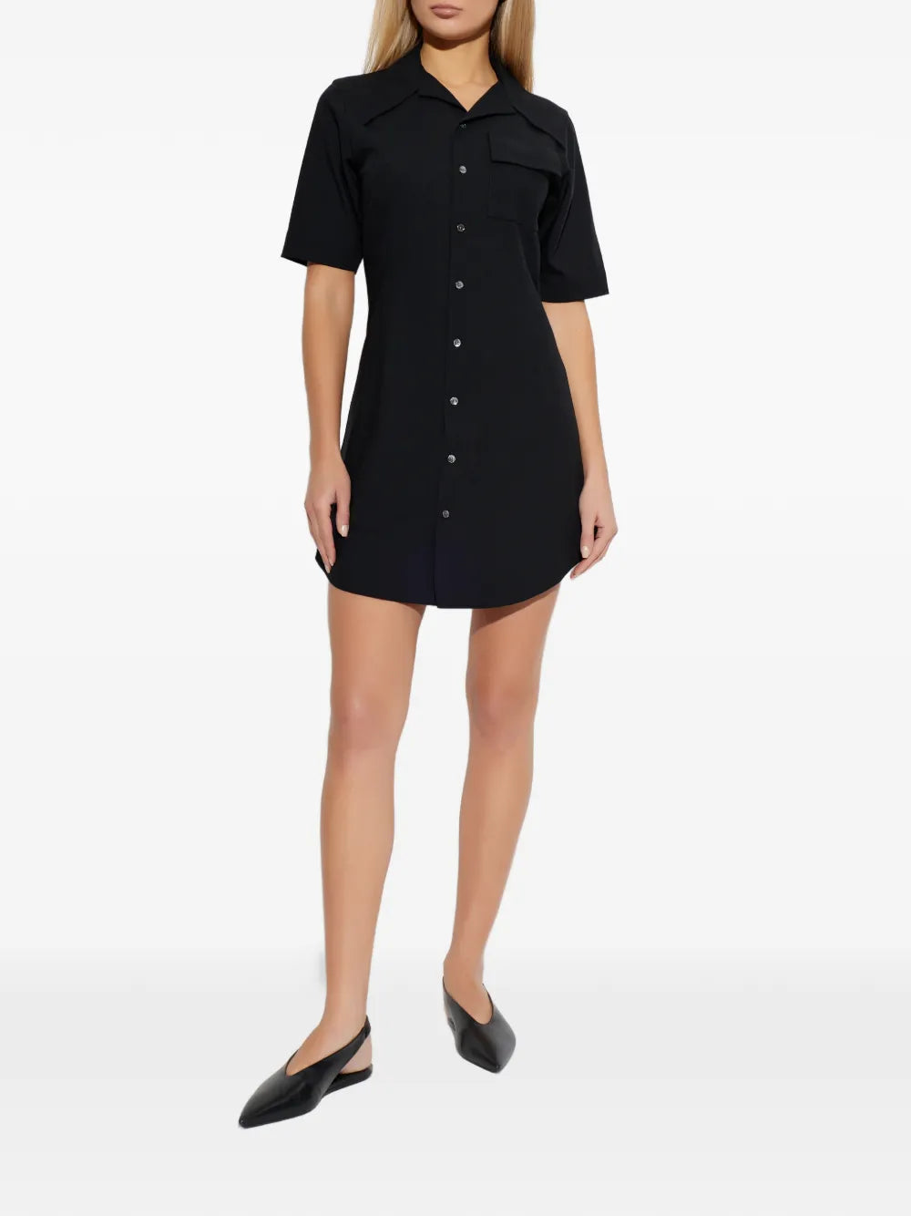 Ami Paris Button Short Sleeve Dress
