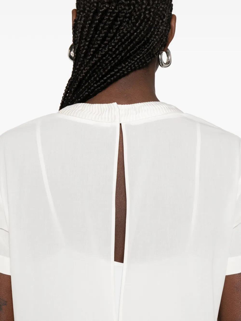 Sacai Ruffled Short Sleeve Asymmetric Dress