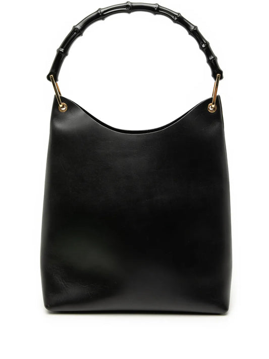 Gucci Pre Owned 20Th Century Leather Bamboo Shoulder Bag