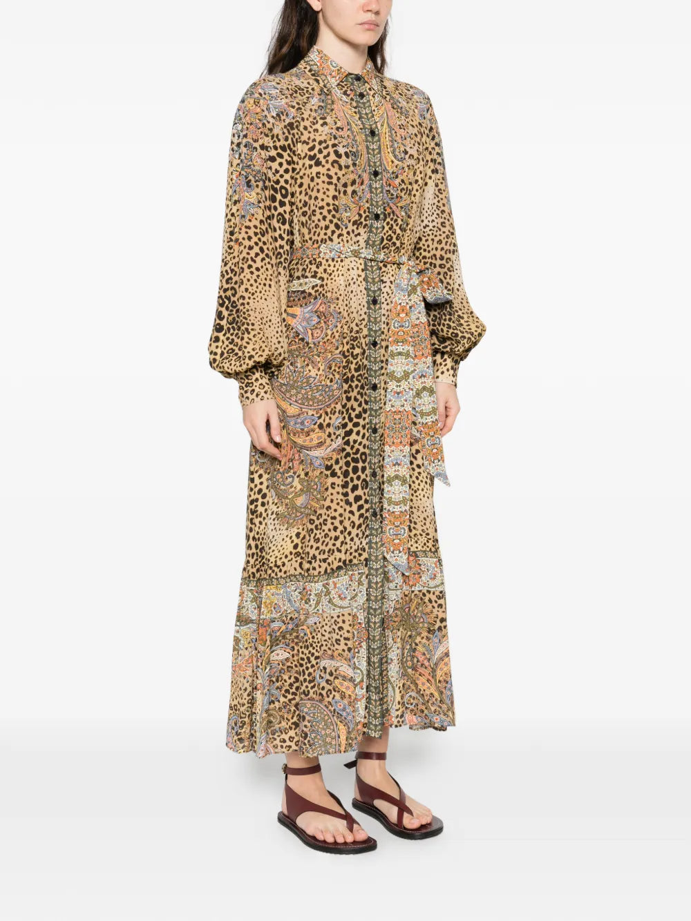 Etro Paisley Animal Print Midi Dress